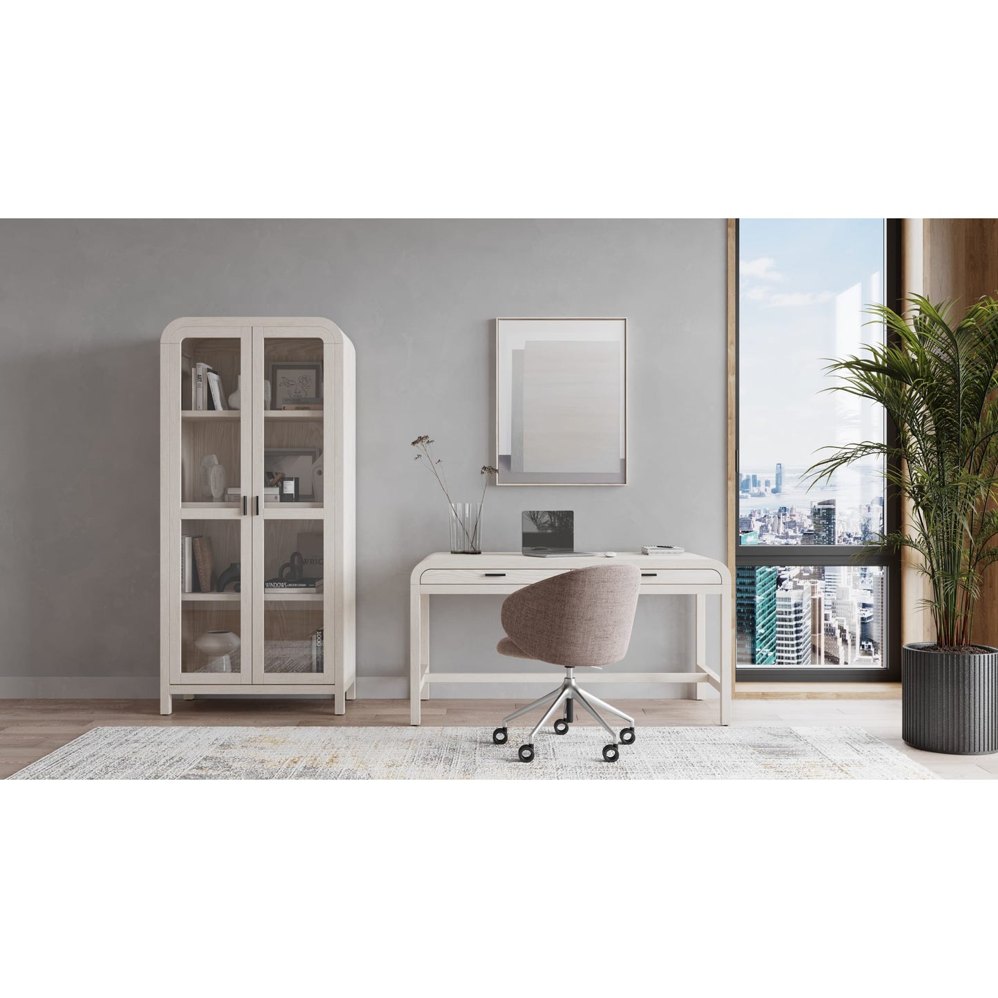 Modus Drake Two Drawer Writing Desk in Sugar