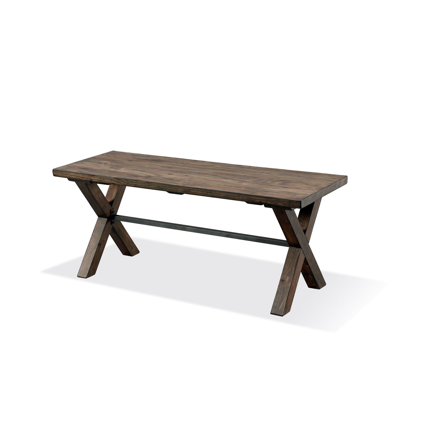 Modus Dubois Reclaimed Wood and Metal Dining Bench in Rodeo Brown and Black