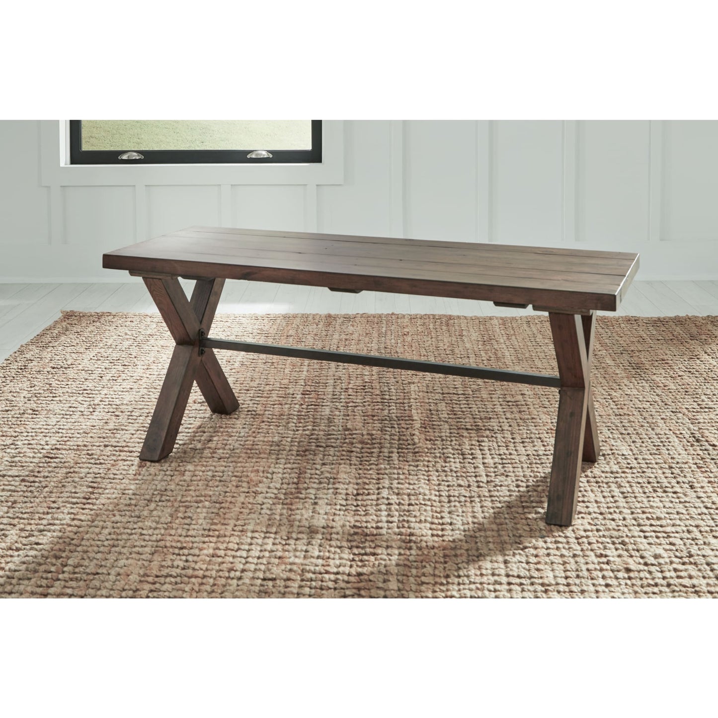 Modus Dubois Reclaimed Wood and Metal Dining Bench in Rodeo Brown and Black