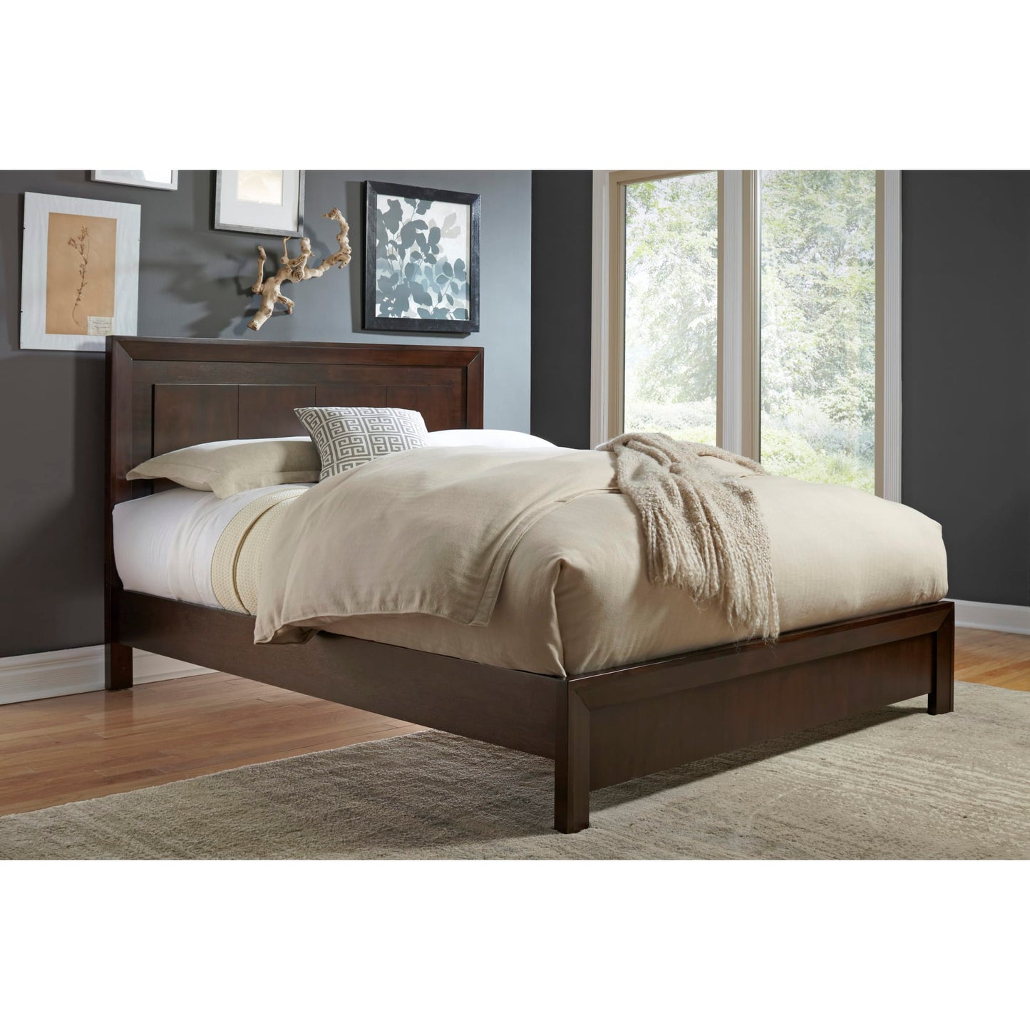 Modus Element Wood Platform Bed in Chocolate Brown