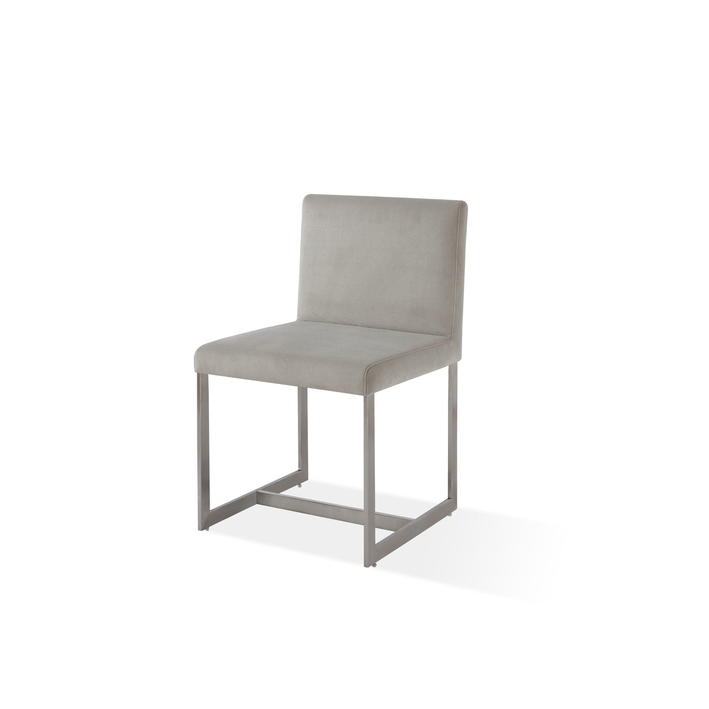 Modus Eliza Upholstered Dining Chair in Dove and Brushed Stainless Steel