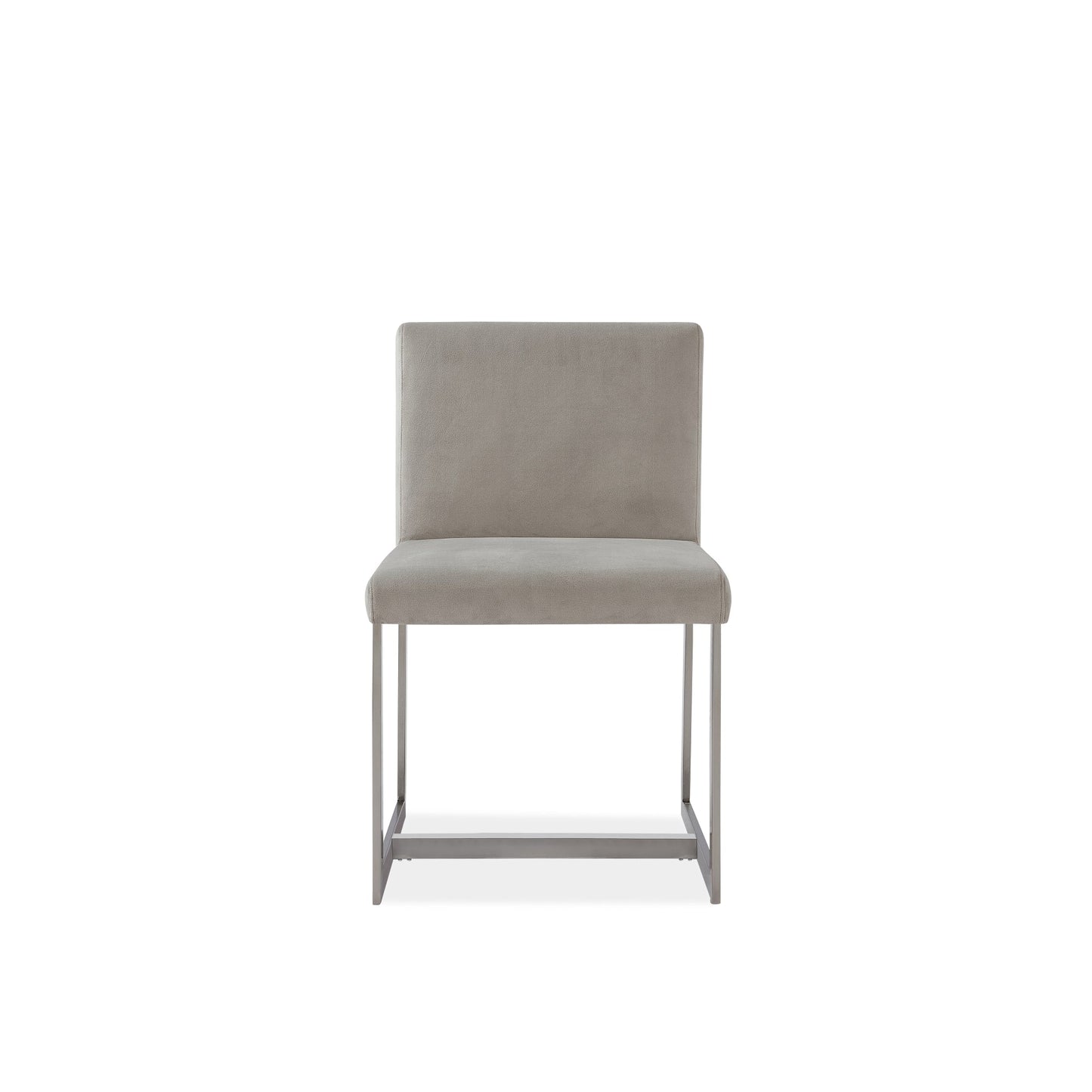 Modus Eliza Upholstered Dining Chair in Dove and Brushed Stainless Steel