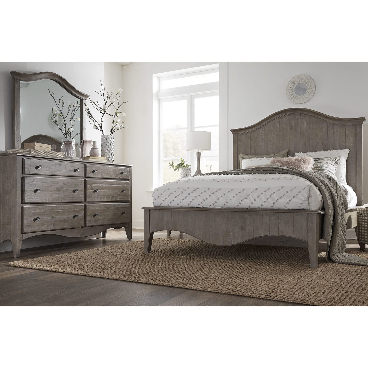 Modus Ella Solid Wood Crown Bed in Camel