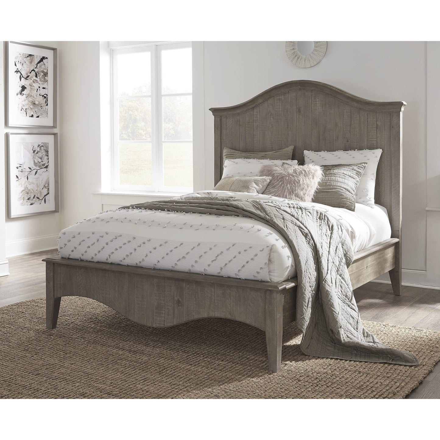 Modus Ella Solid Wood Crown Bed in Camel