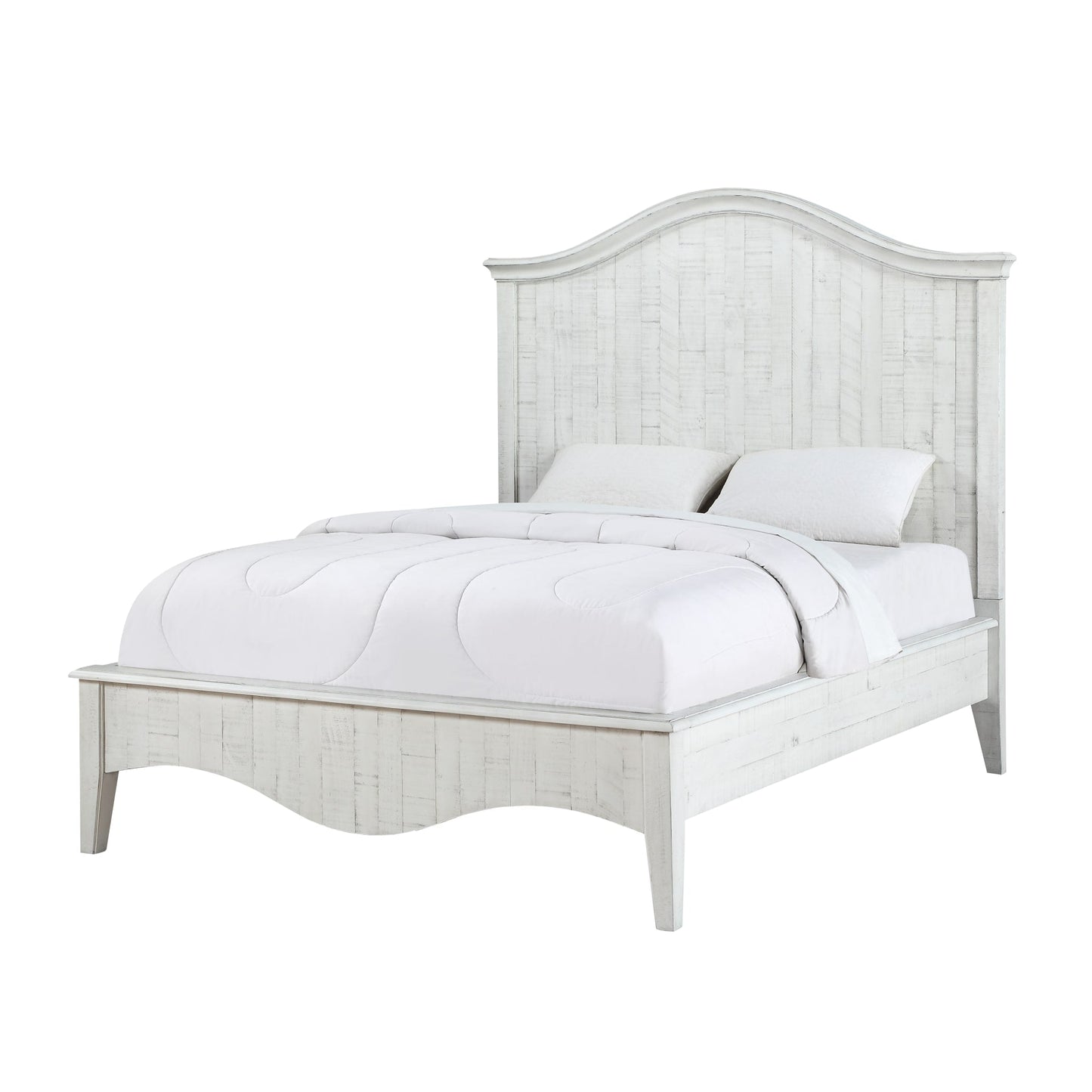 Modus Ella Solid Wood Crown Bed in White Wash