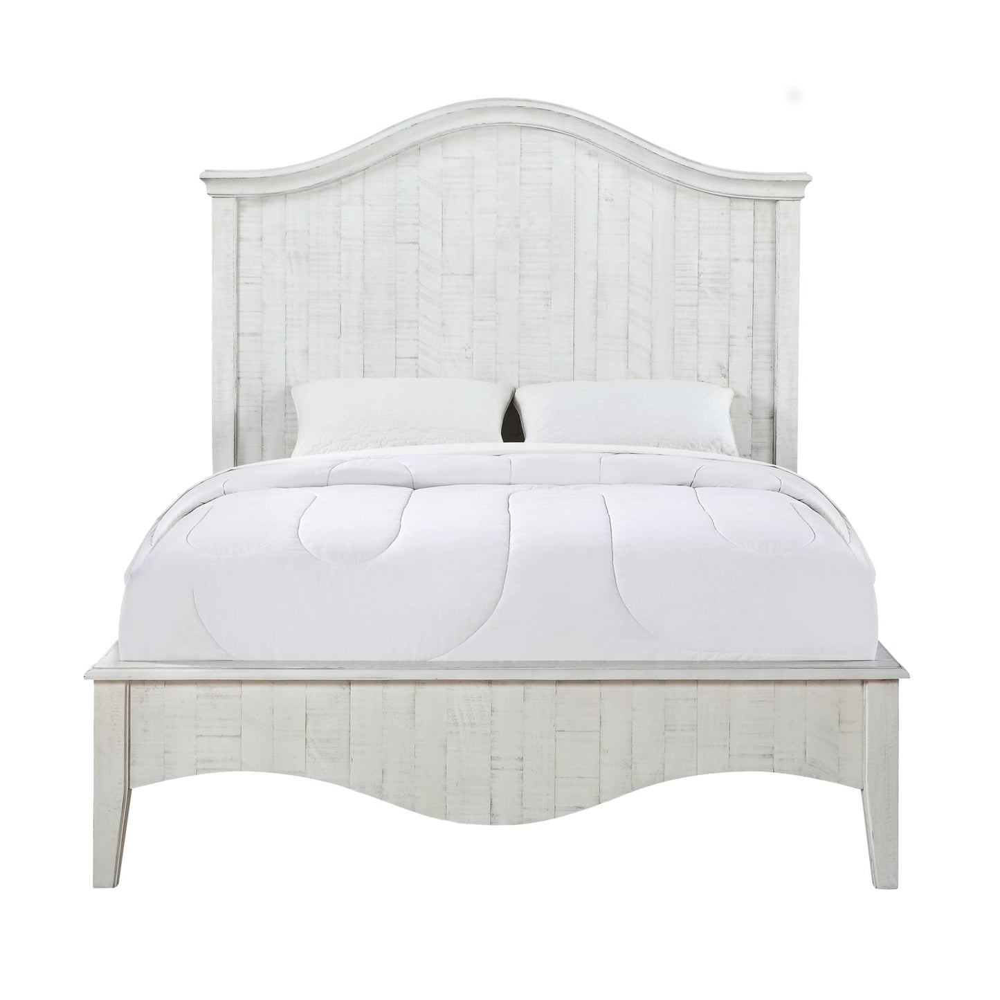 Modus Ella Solid Wood Crown Bed in White Wash