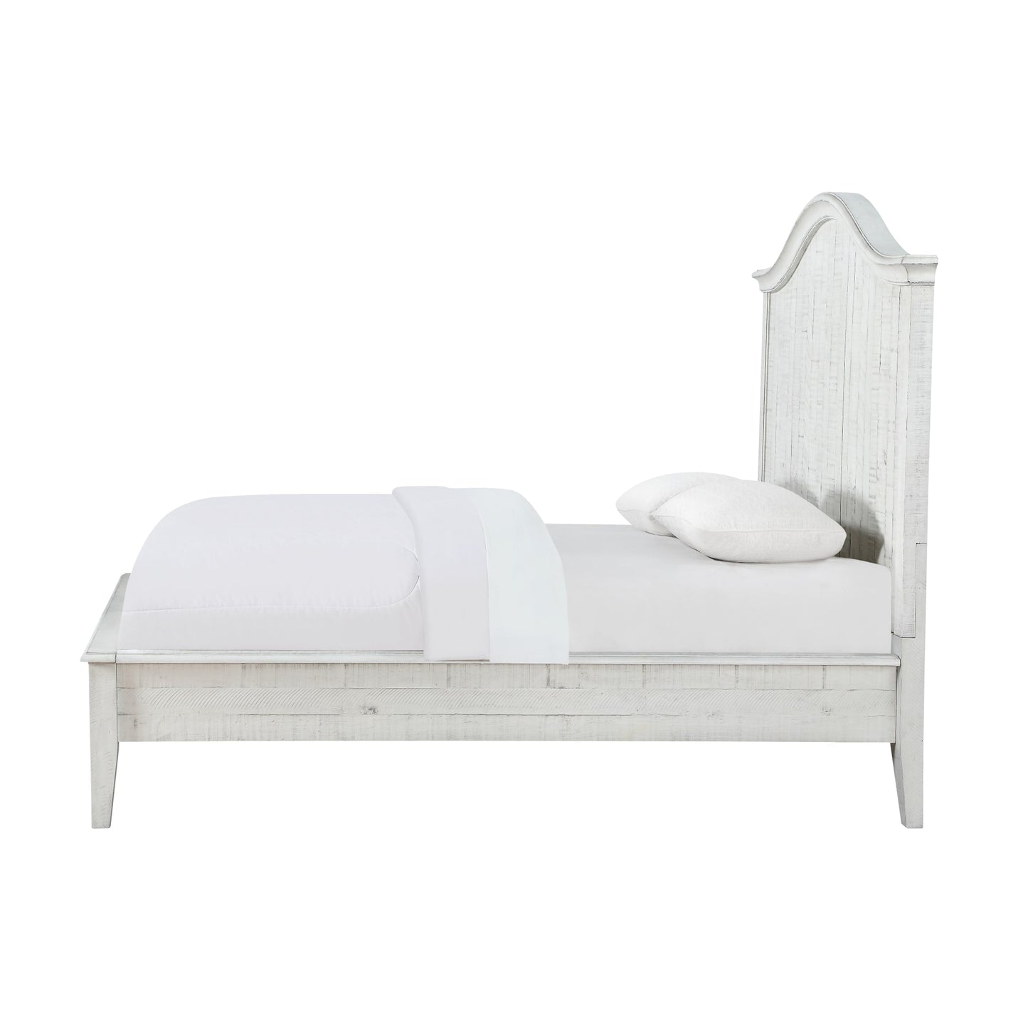 Modus Ella Solid Wood Crown Bed in White Wash