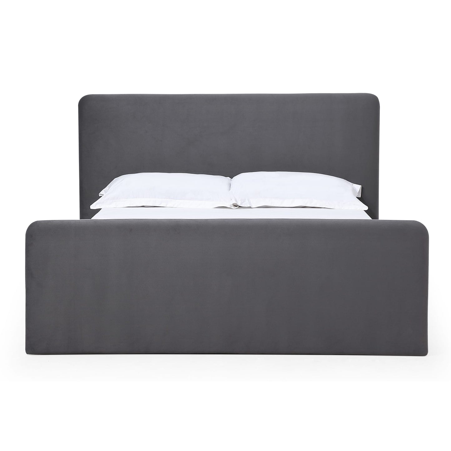 Modus Elora Fully Upholstered Platform Bed in Charcoal Velvet