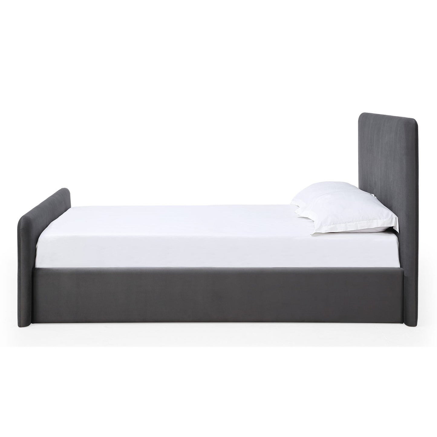 Modus Elora Fully Upholstered Platform Bed in Charcoal Velvet