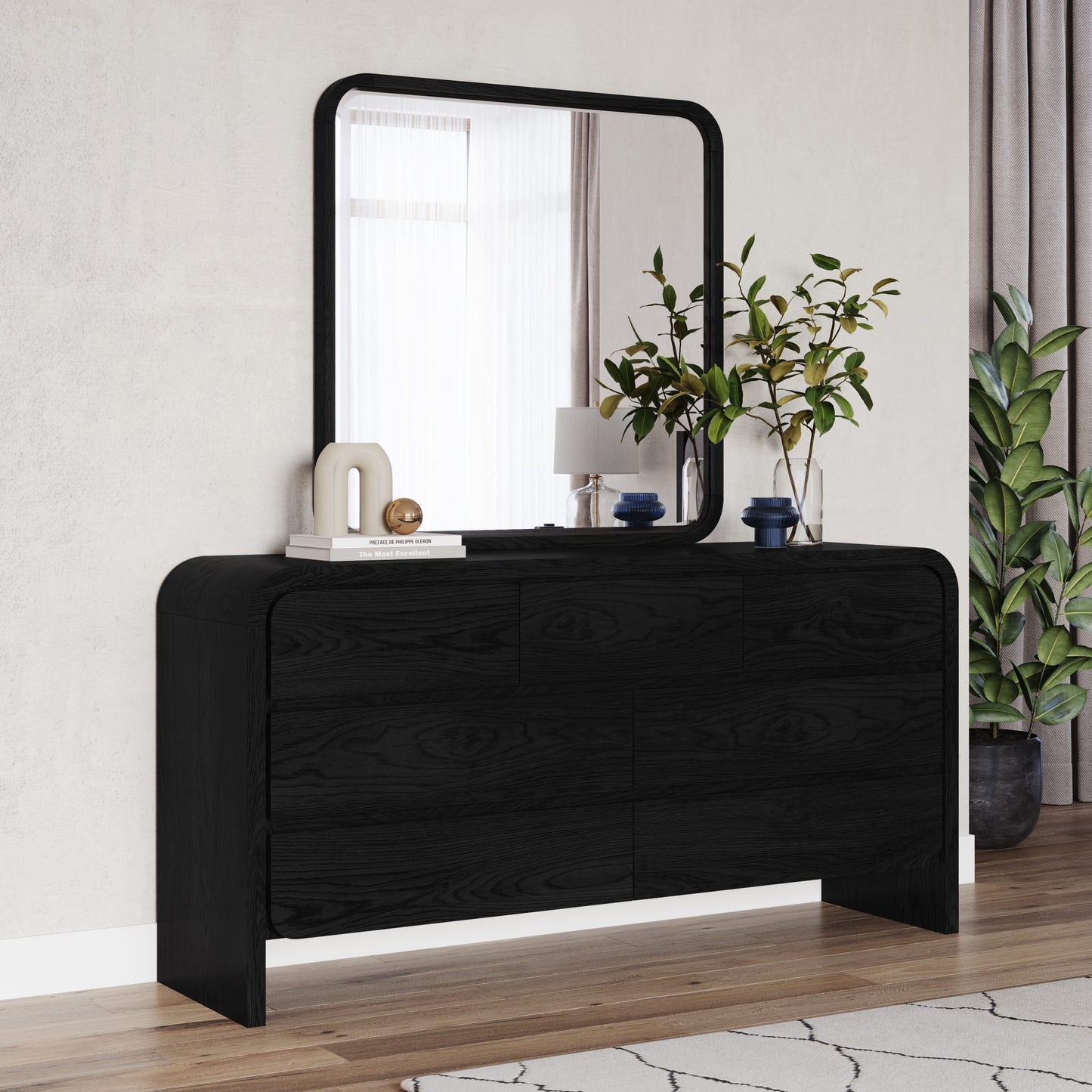 Modus Elora Seven Drawer Dresser in Jet Black Ash