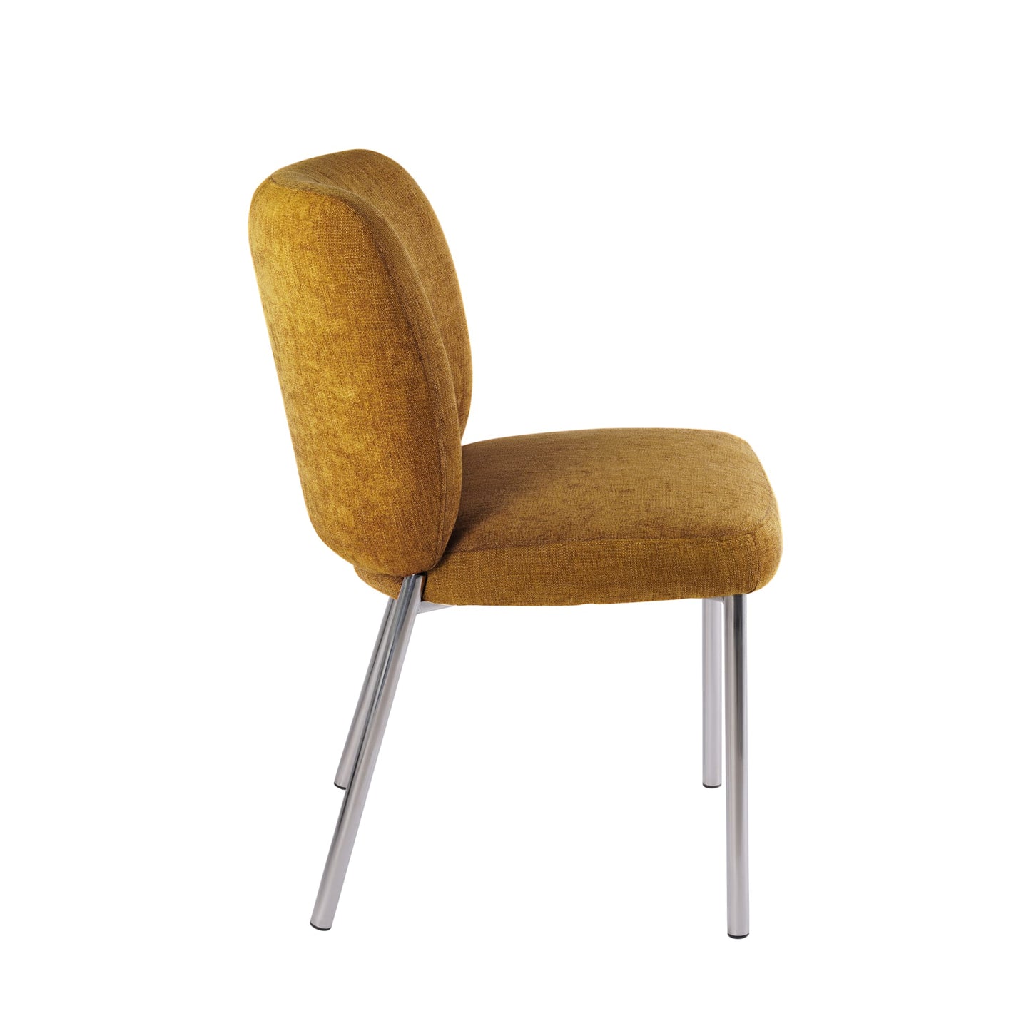 Modus Fomo Chenille-upholstered Stainless Steel Base Dining Chair in Pineapple
