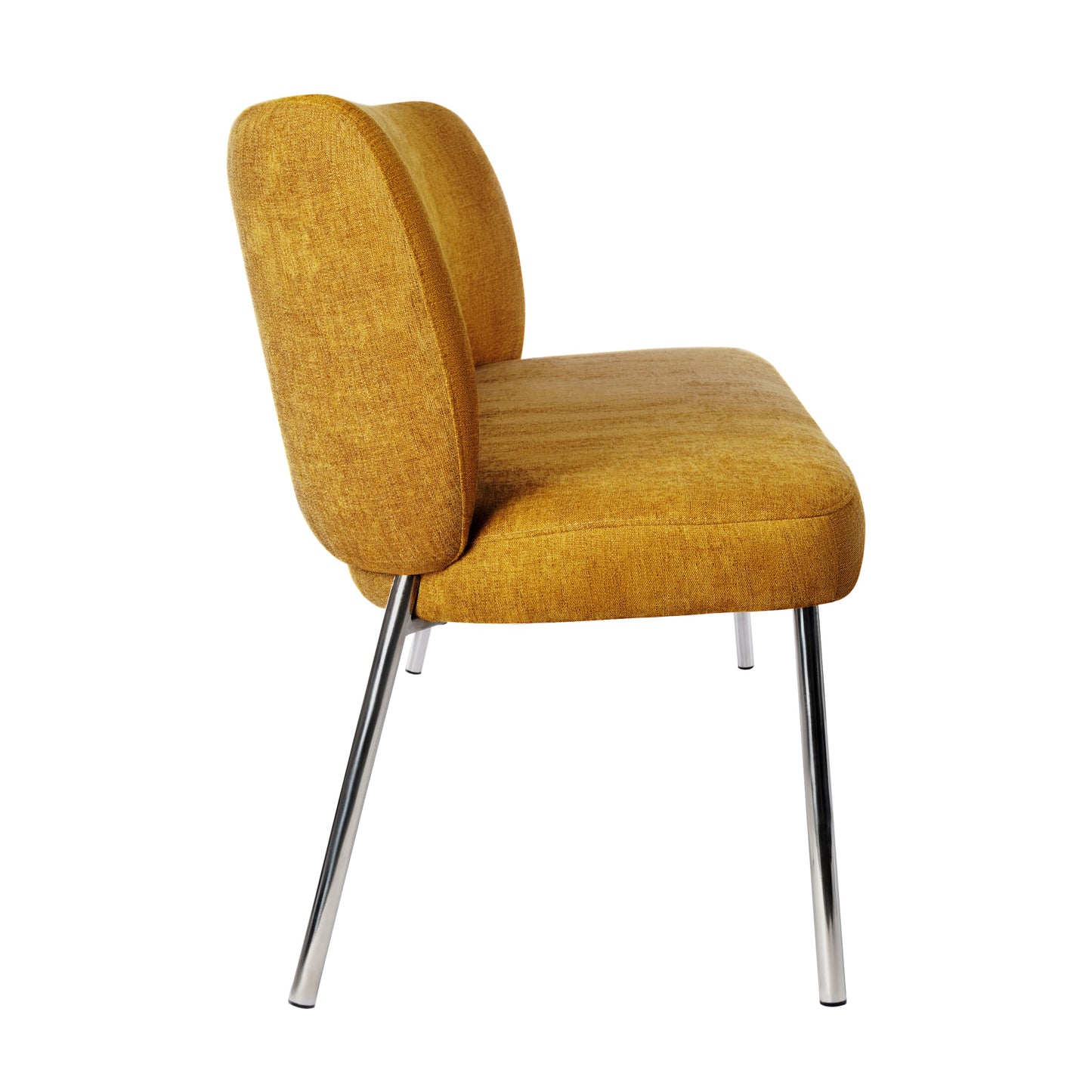Modus Fomo Chenille-upholstered Stainless Steel Base Dining Chair in Pineapple