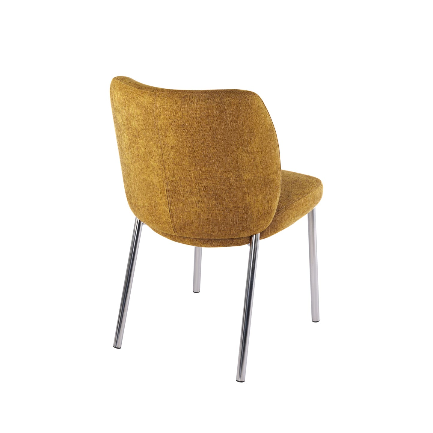 Modus Fomo Chenille-upholstered Stainless Steel Base Dining Chair in Pineapple