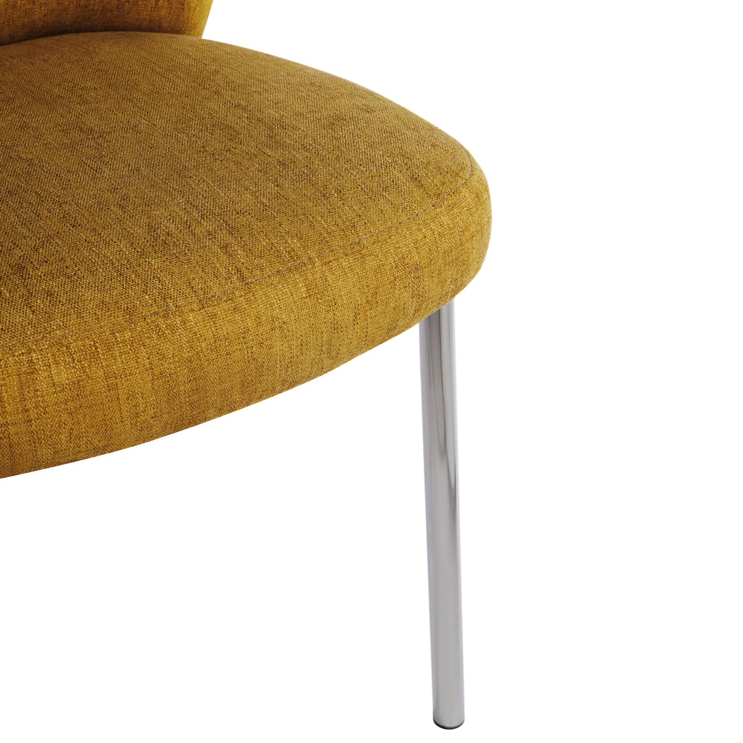 Modus Fomo Chenille-upholstered Stainless Steel Base Dining Chair in Pineapple