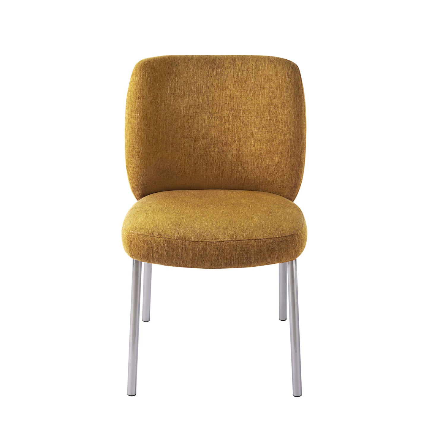 Modus Fomo Chenille-upholstered Stainless Steel Base Dining Chair in Pineapple