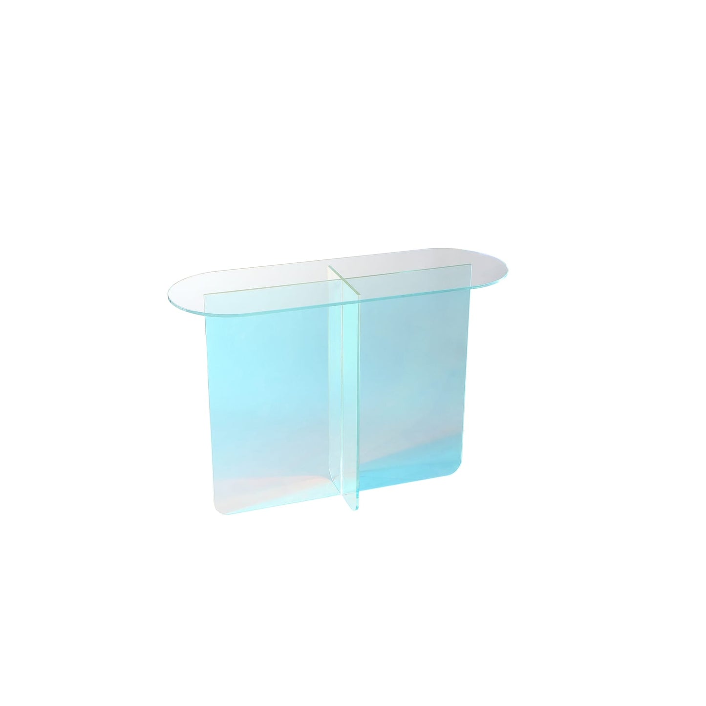 Modus Fomo Console Table in Iridescent Glass