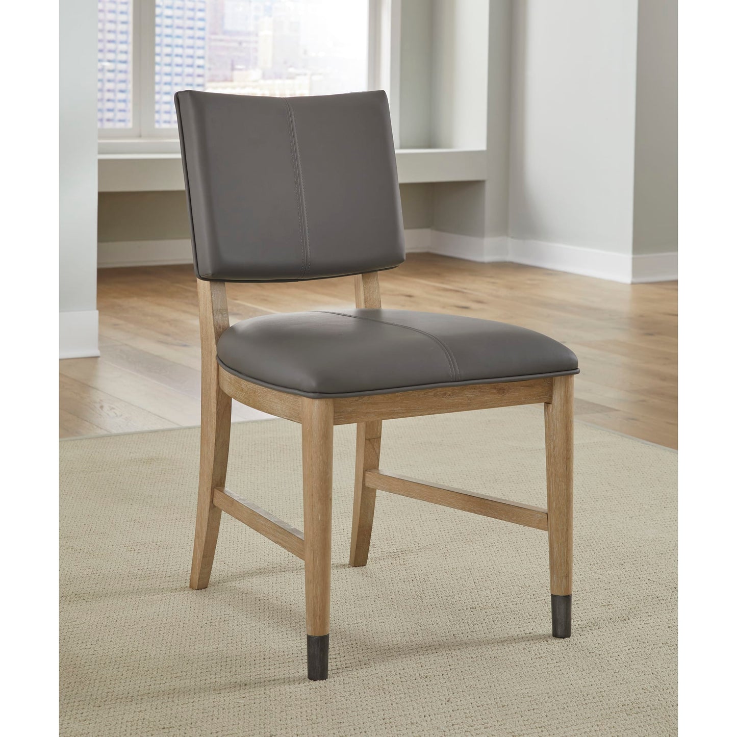 Modus Franklin Dining Chair in Au Natural and Gray Leather