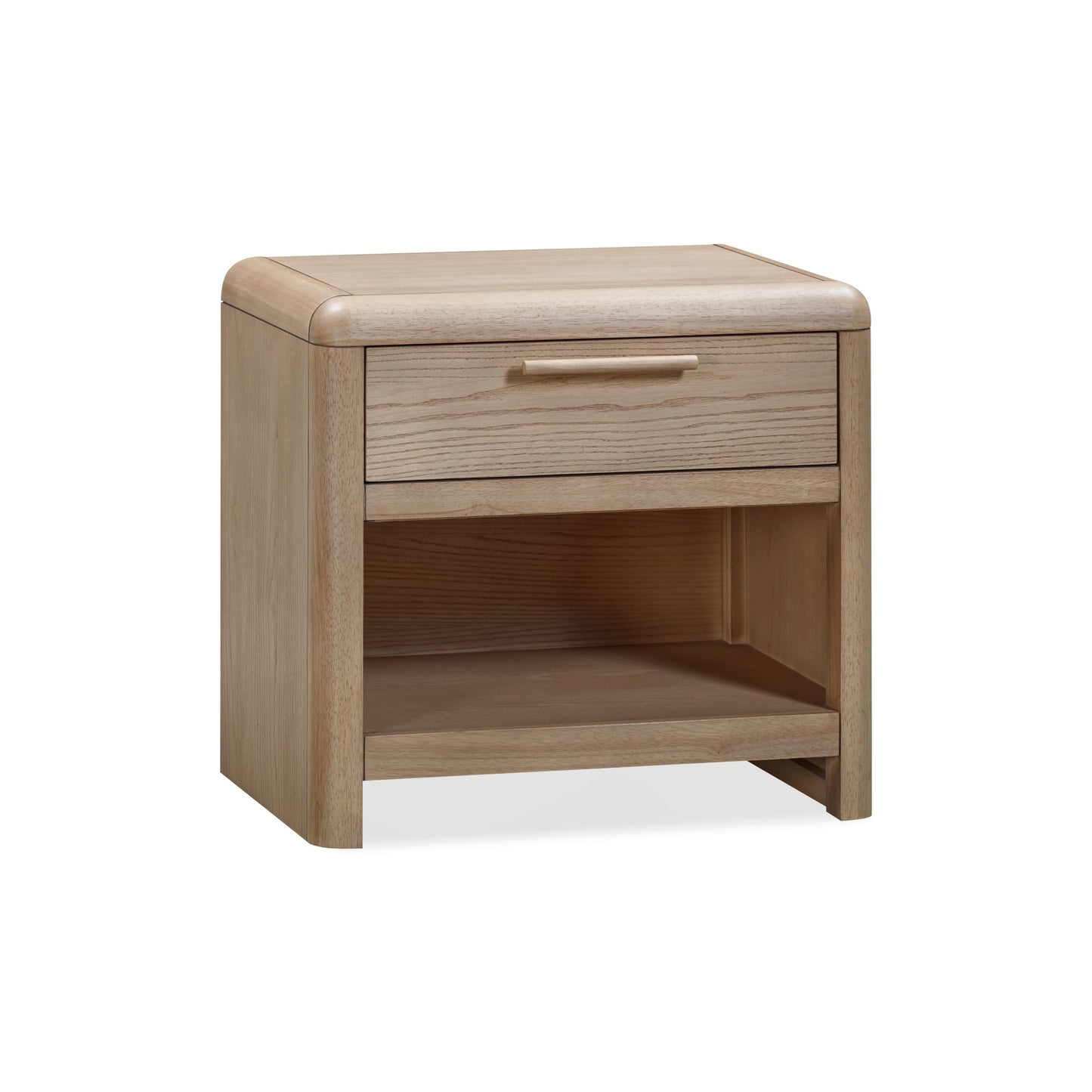Modus Furano One Drawer One Shelf Ash Wood Nightstand in Ginger