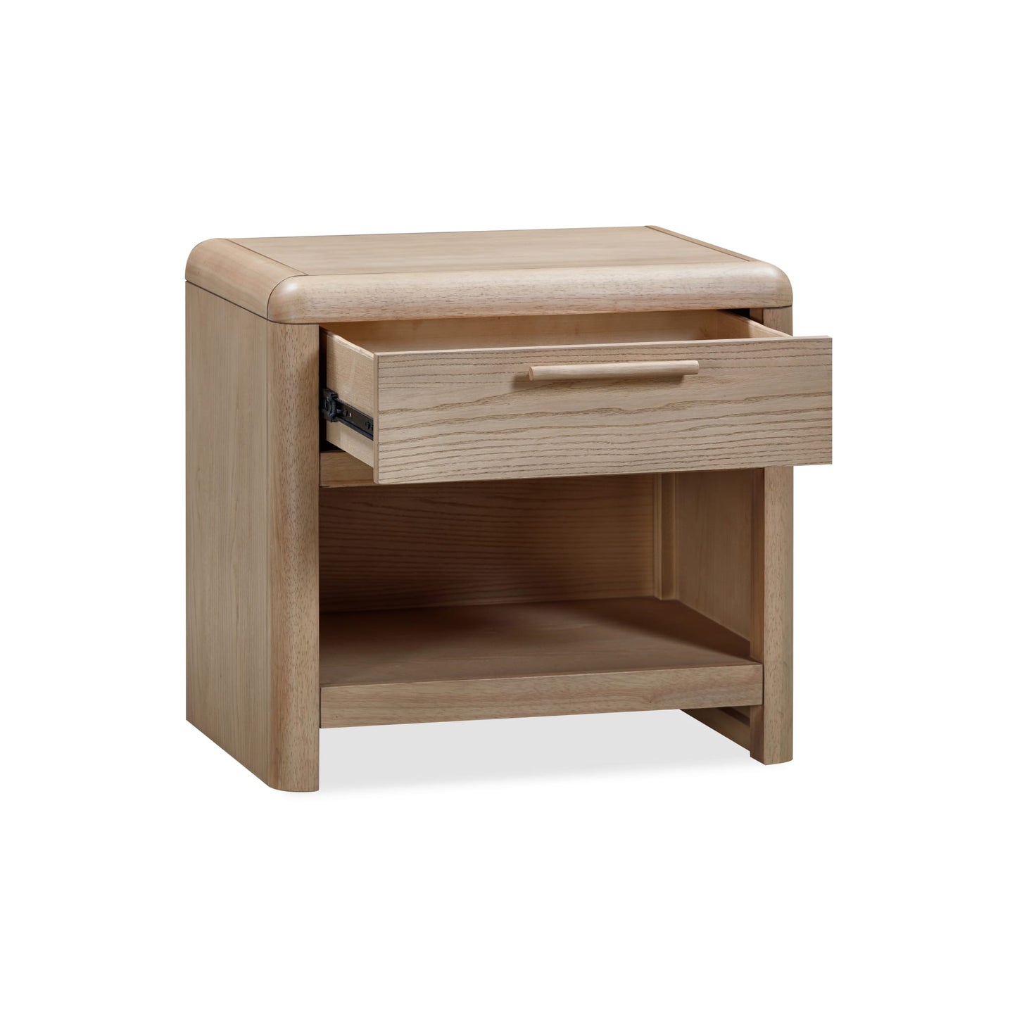 Modus Furano One Drawer One Shelf Ash Wood Nightstand in Ginger