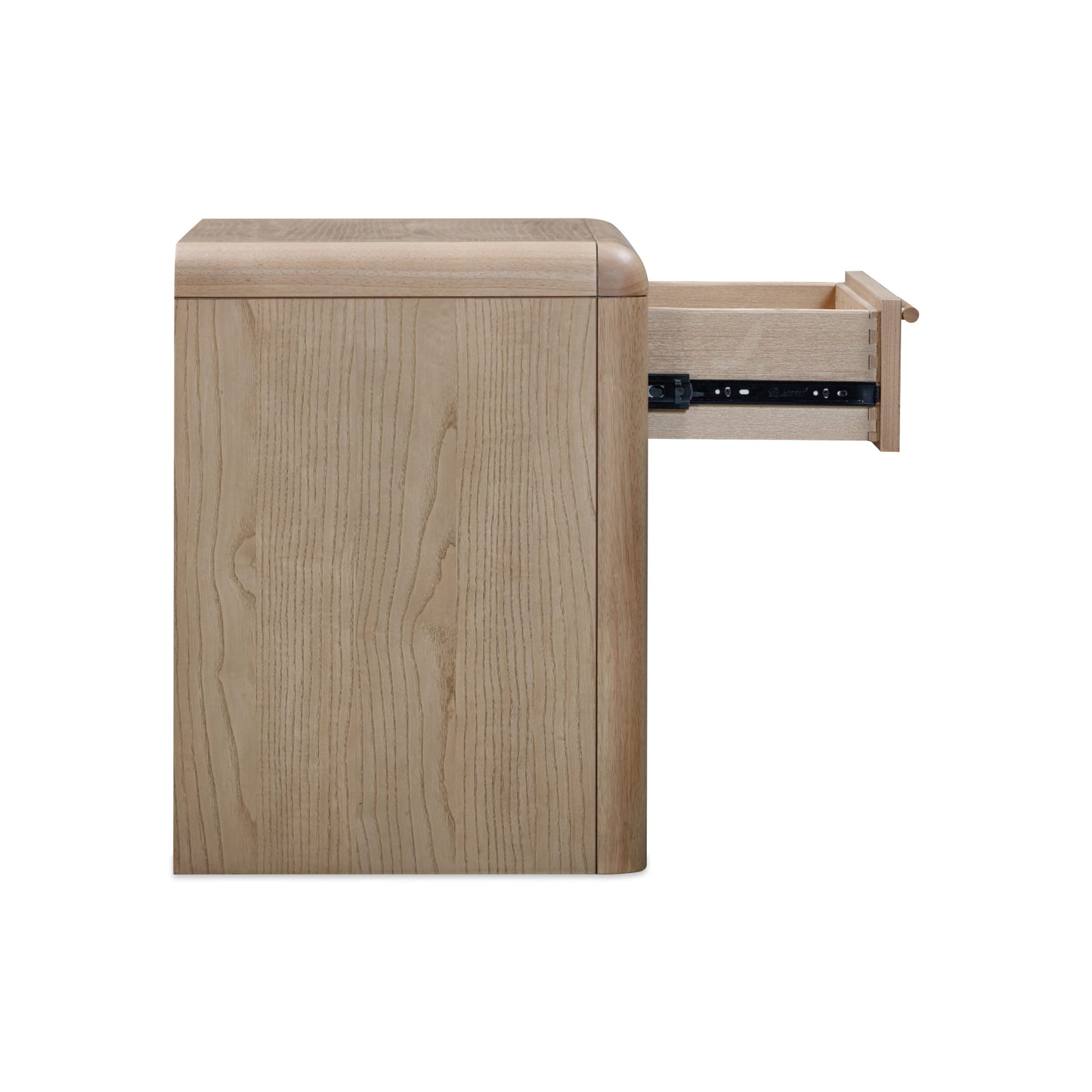 Modus Furano One Drawer One Shelf Ash Wood Nightstand in Ginger