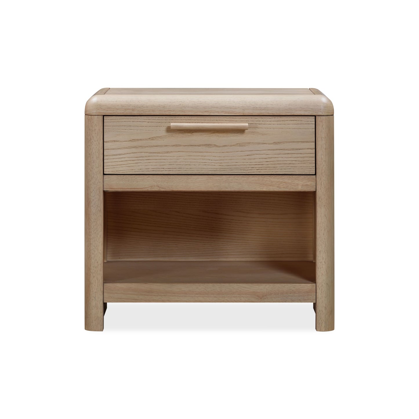 Modus Furano One Drawer One Shelf Ash Wood Nightstand in Ginger
