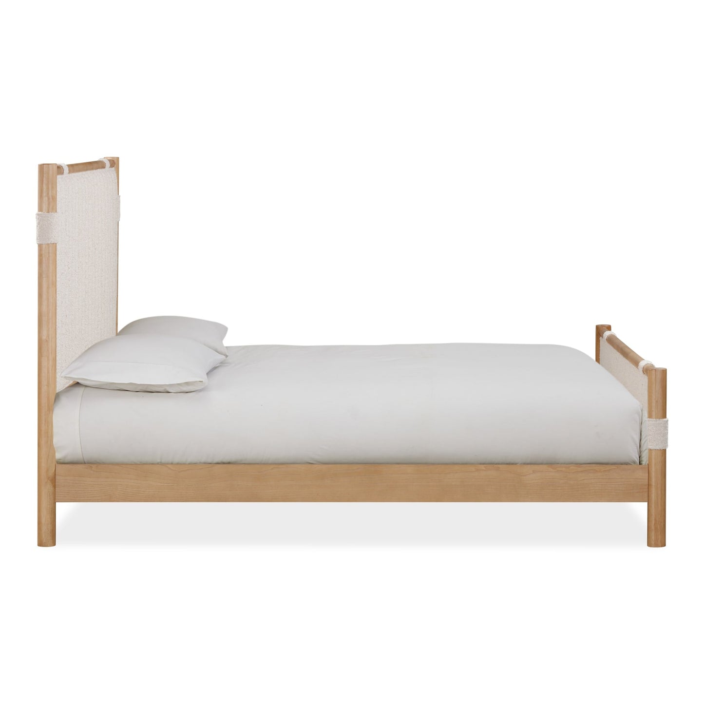 Modus Furano Upholstered Panel Bed in Ginger and Brun Boucle