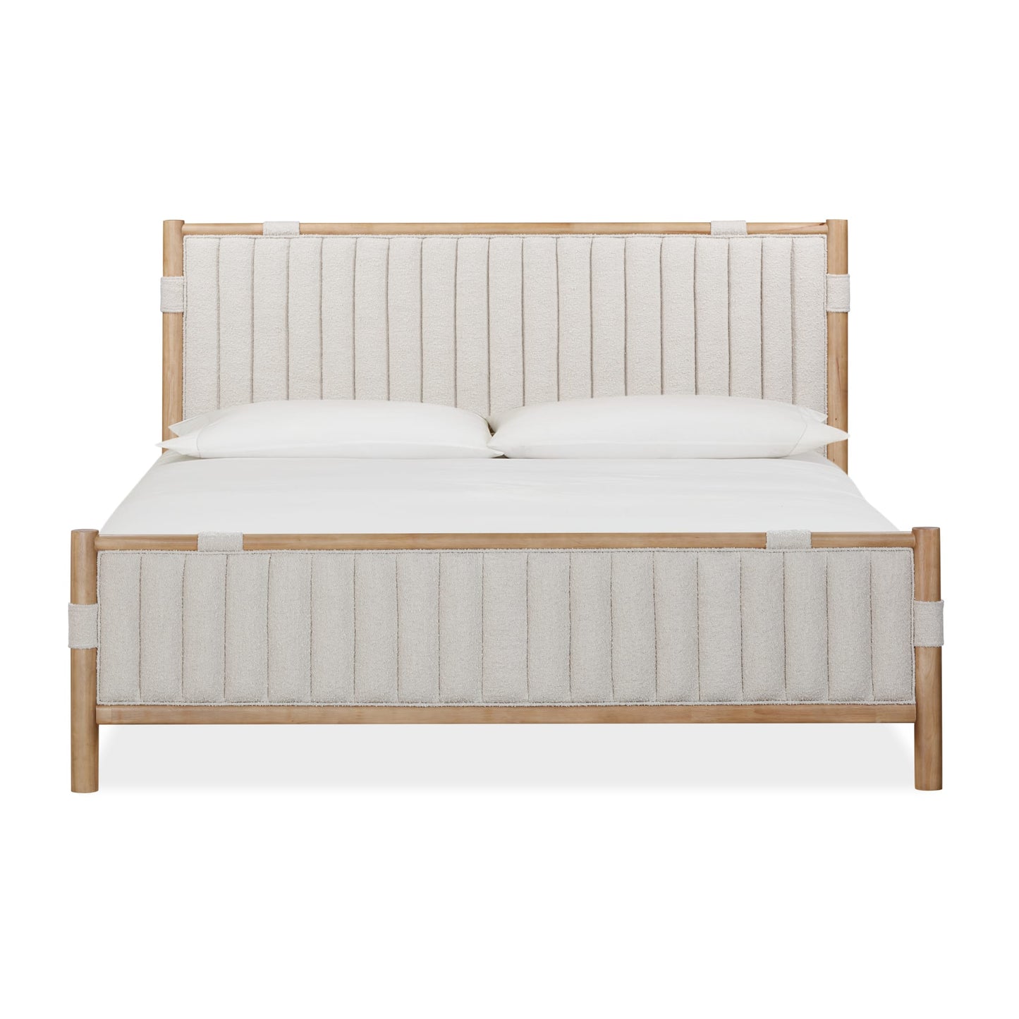 Modus Furano Upholstered Panel Bed in Ginger and Brun Boucle