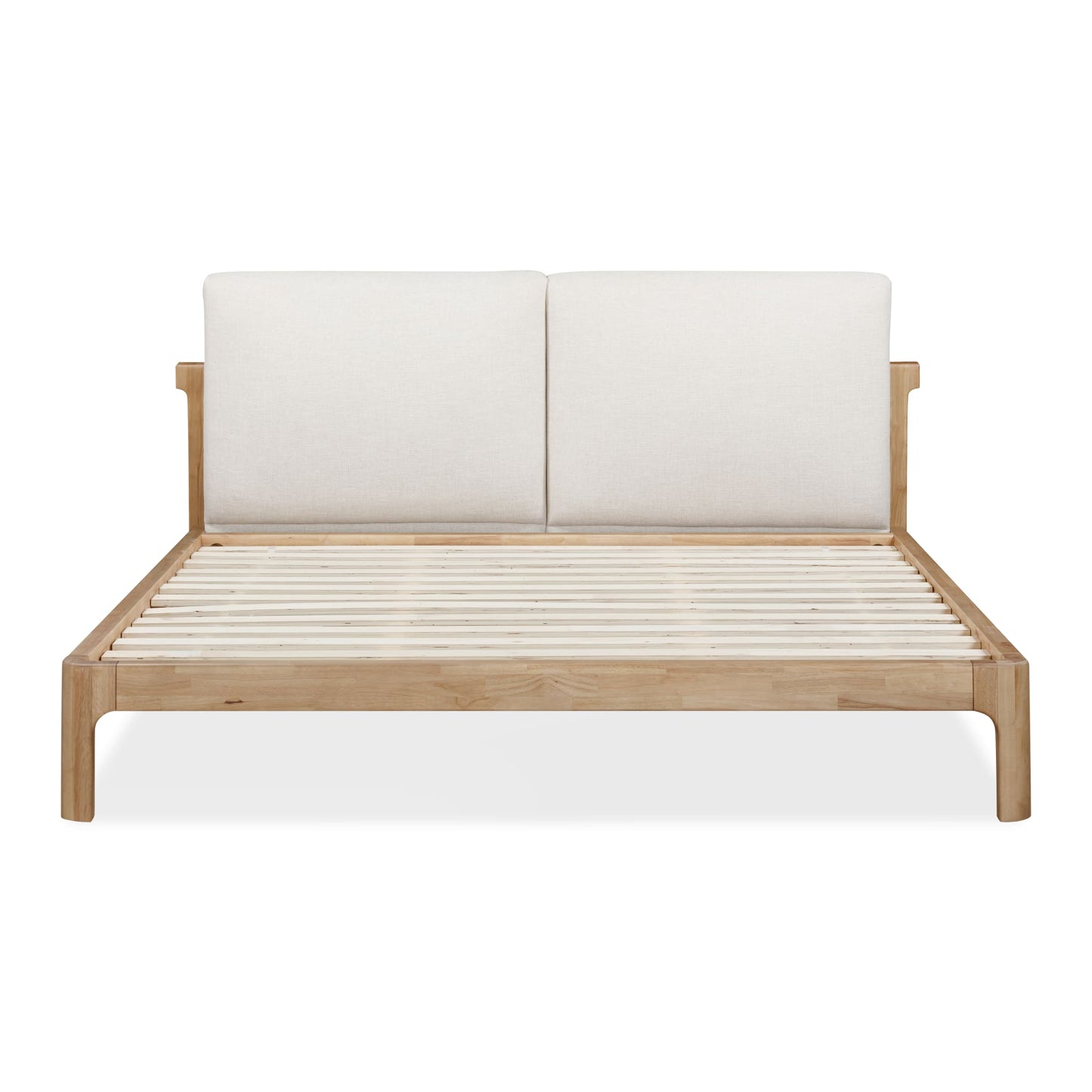 Modus Furano Upholstered Two Cushion Platform Bed in Ginger and Natural Linen
