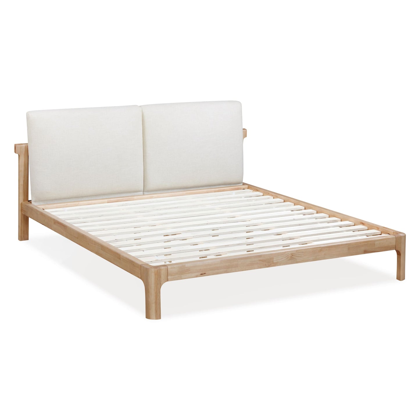 Modus Furano Upholstered Two Cushion Platform Bed in Ginger and Natural Linen