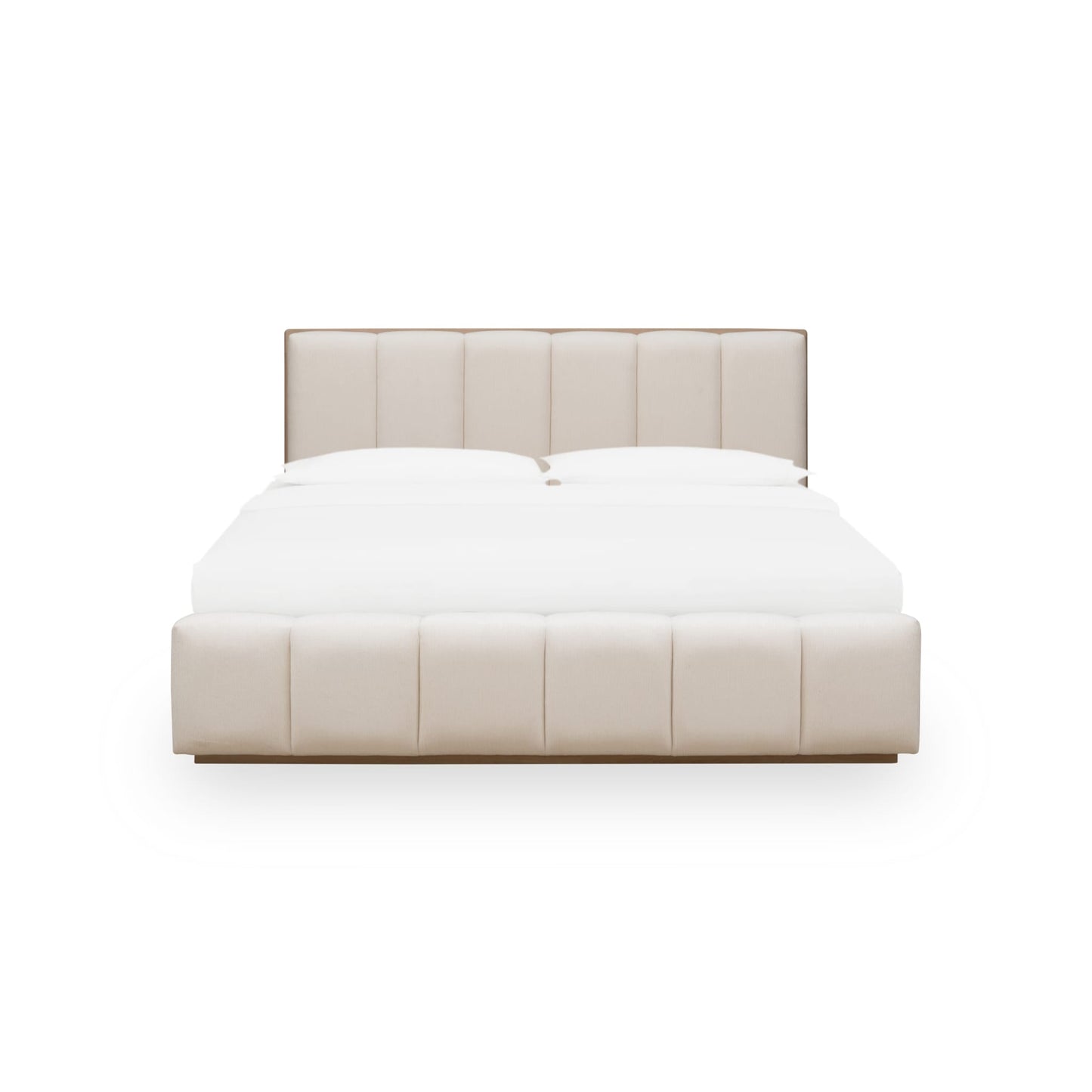 Modus Gardenia Wood Frame Upholstered Platform Bed in Cotton and Chai