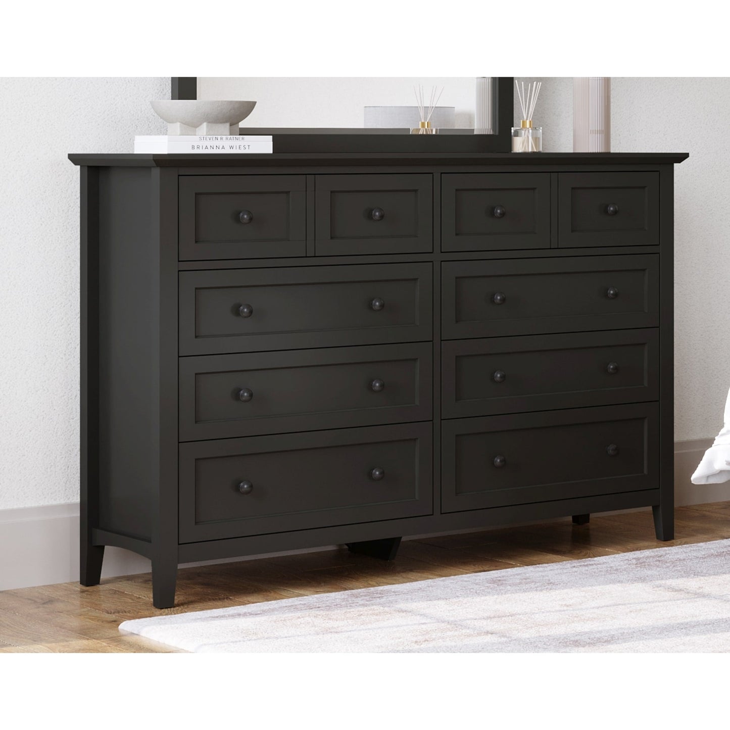 Modus Grace Eight Drawer Dresser in Raven Black