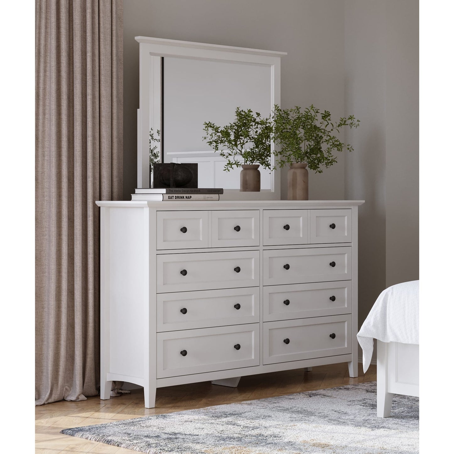 Modus Grace Eight Drawer Dresser in Snowfall White