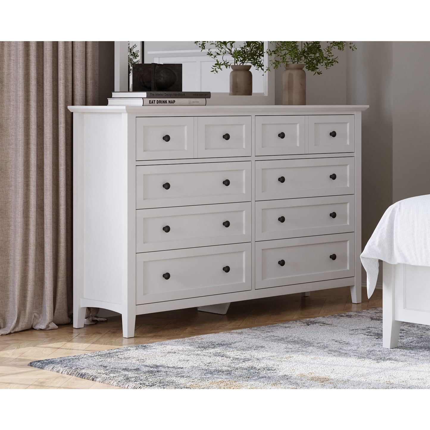 Modus Grace Eight Drawer Dresser in Snowfall White
