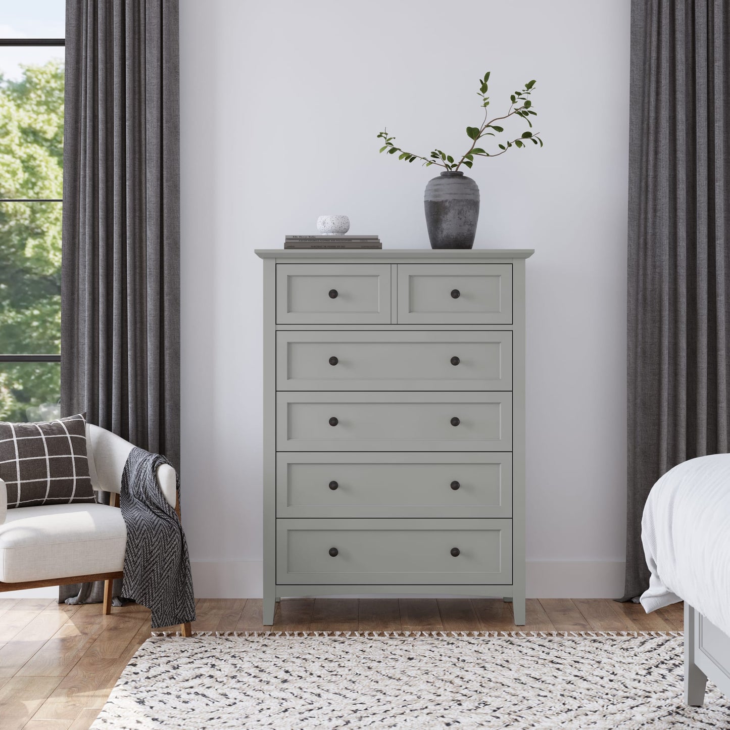 Modus Modus Modus Grace Five Drawer Chest in Elephant Gray