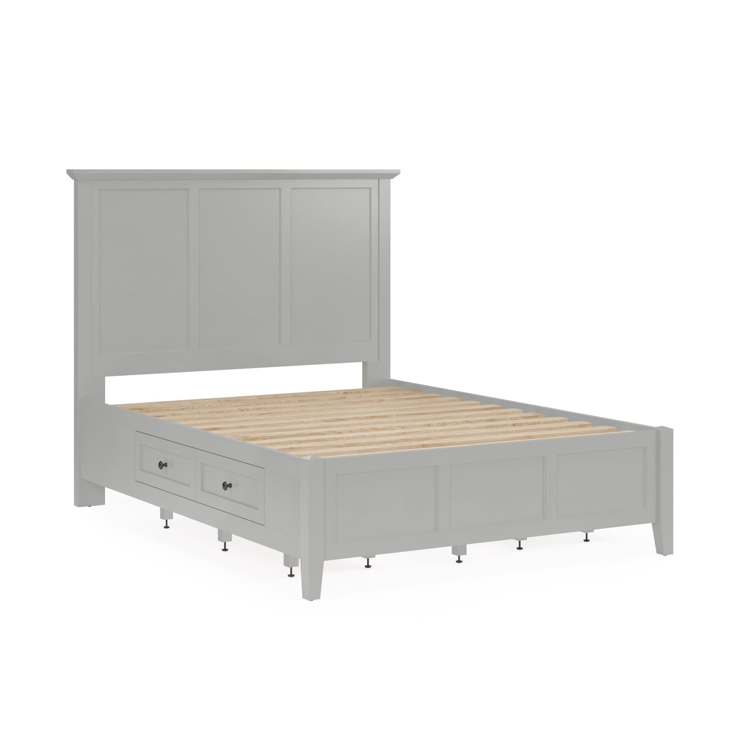 Modus Grace Four Drawer Platform Storage Bed in Elephant Gray