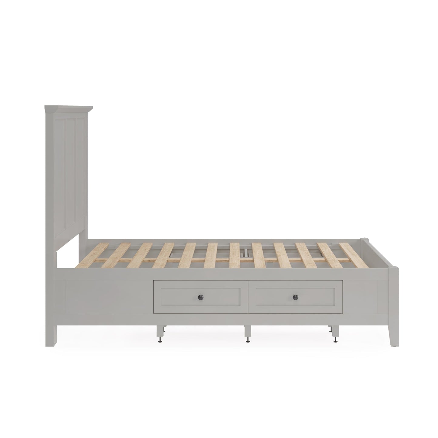 Modus Grace Four Drawer Platform Storage Bed in Elephant Gray