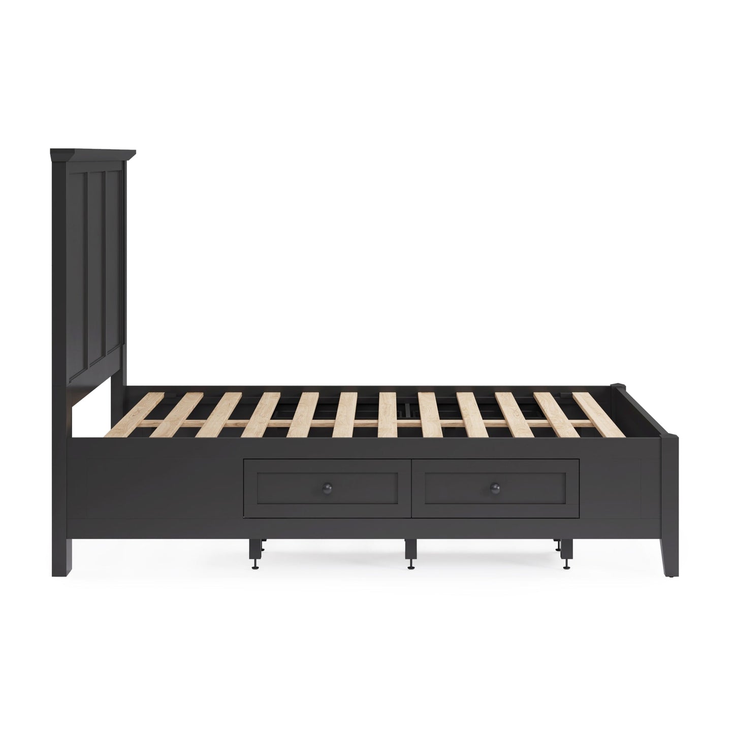Modus Grace Four Drawer Platform Storage Bed in Raven Black
