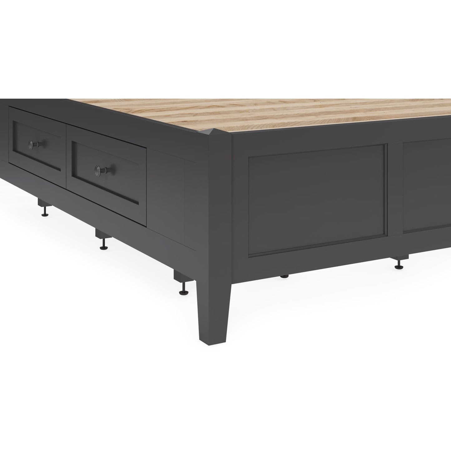 Modus Grace Four Drawer Platform Storage Bed in Raven Black