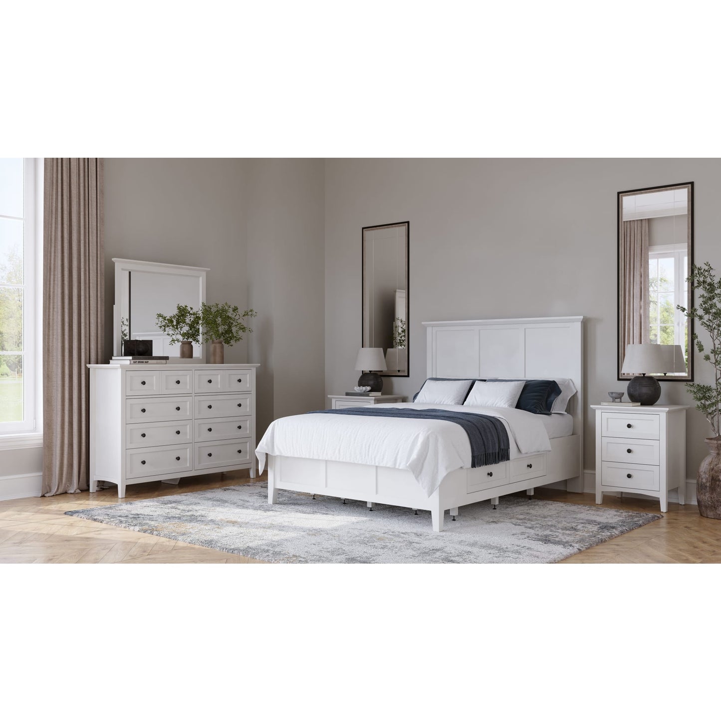 Modus Grace Wall or Dresser Mirror in Snowfall White