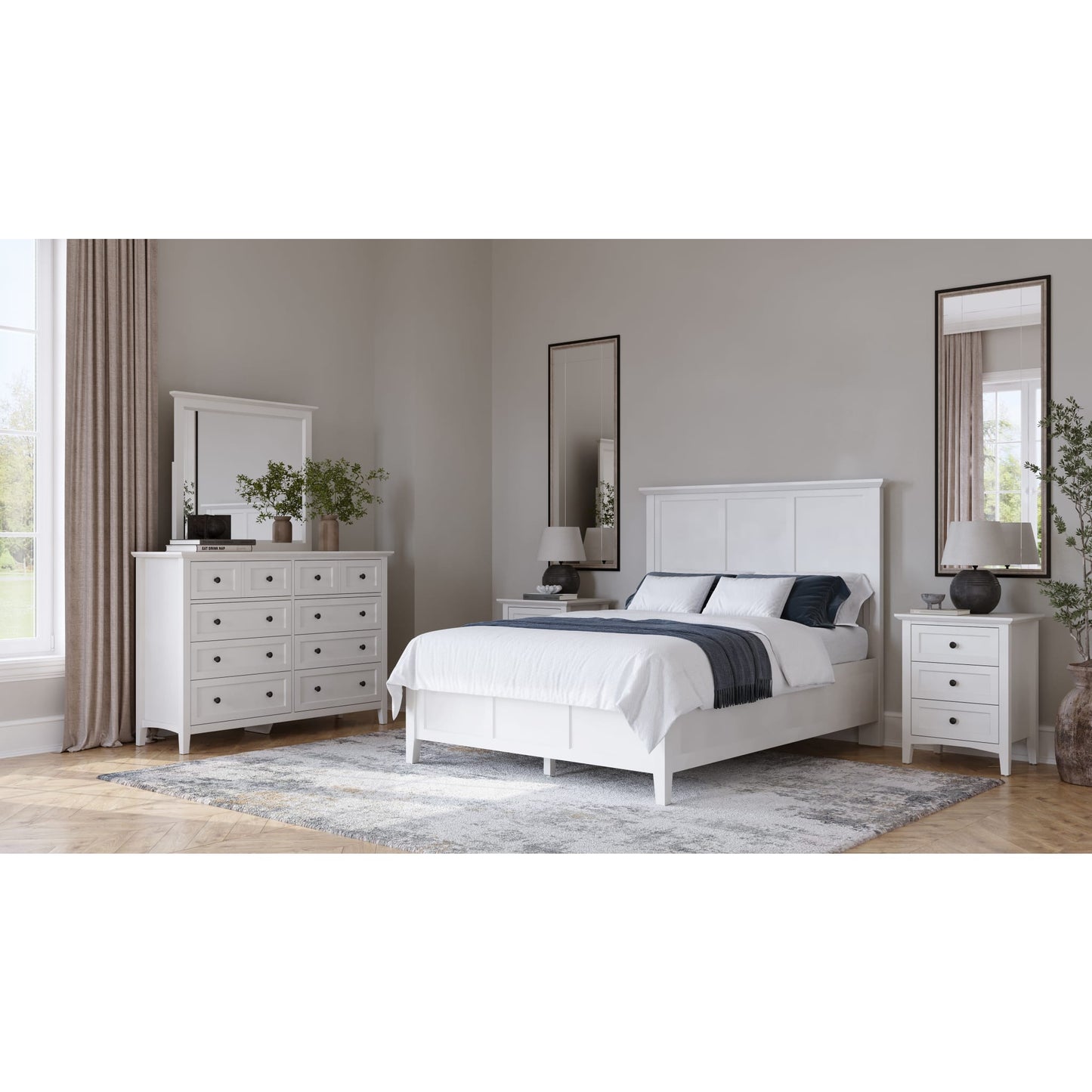 Modus Grace Wall or Dresser Mirror in Snowfall White