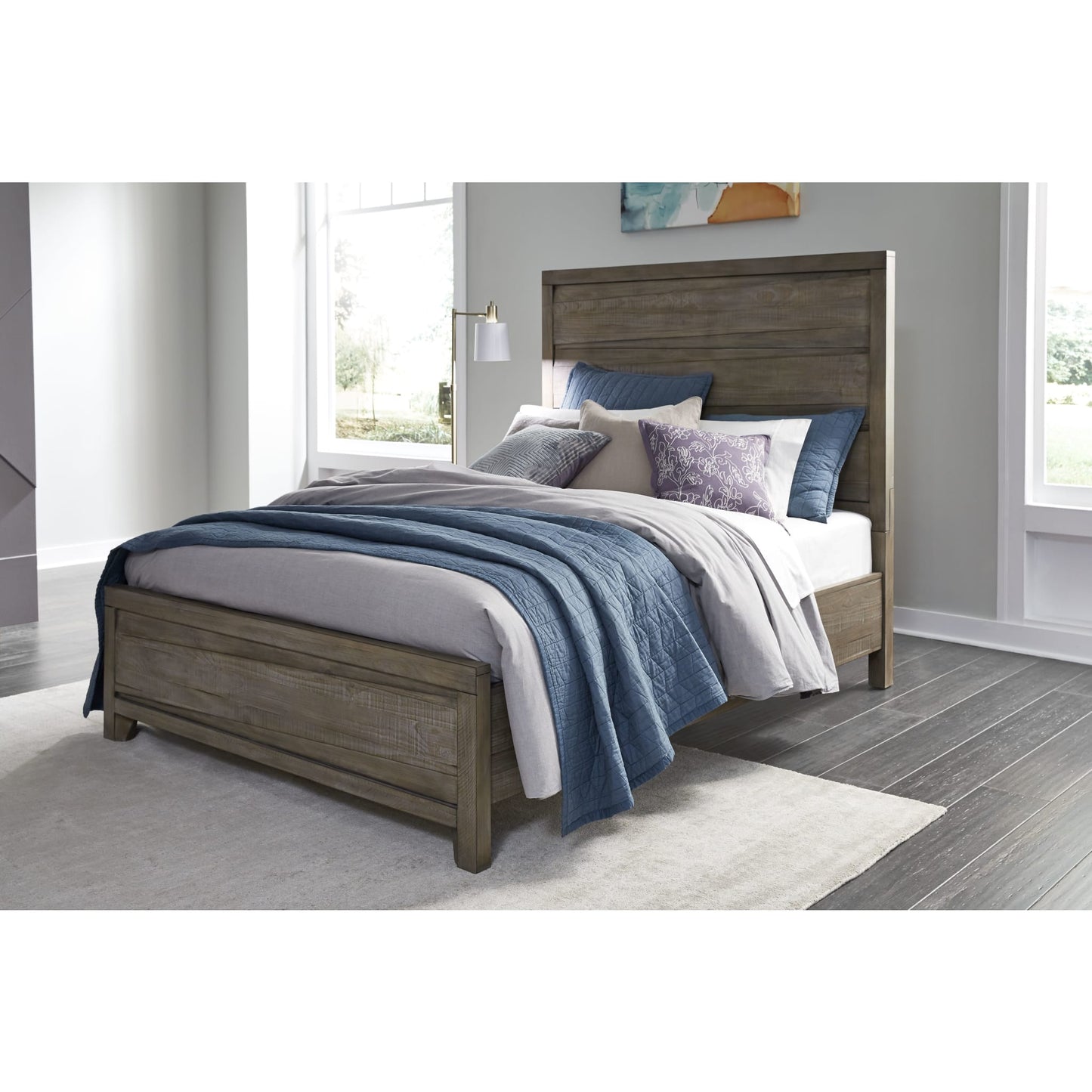 Modus Hearst Solid Wood Panel Bed in Sahara Tan