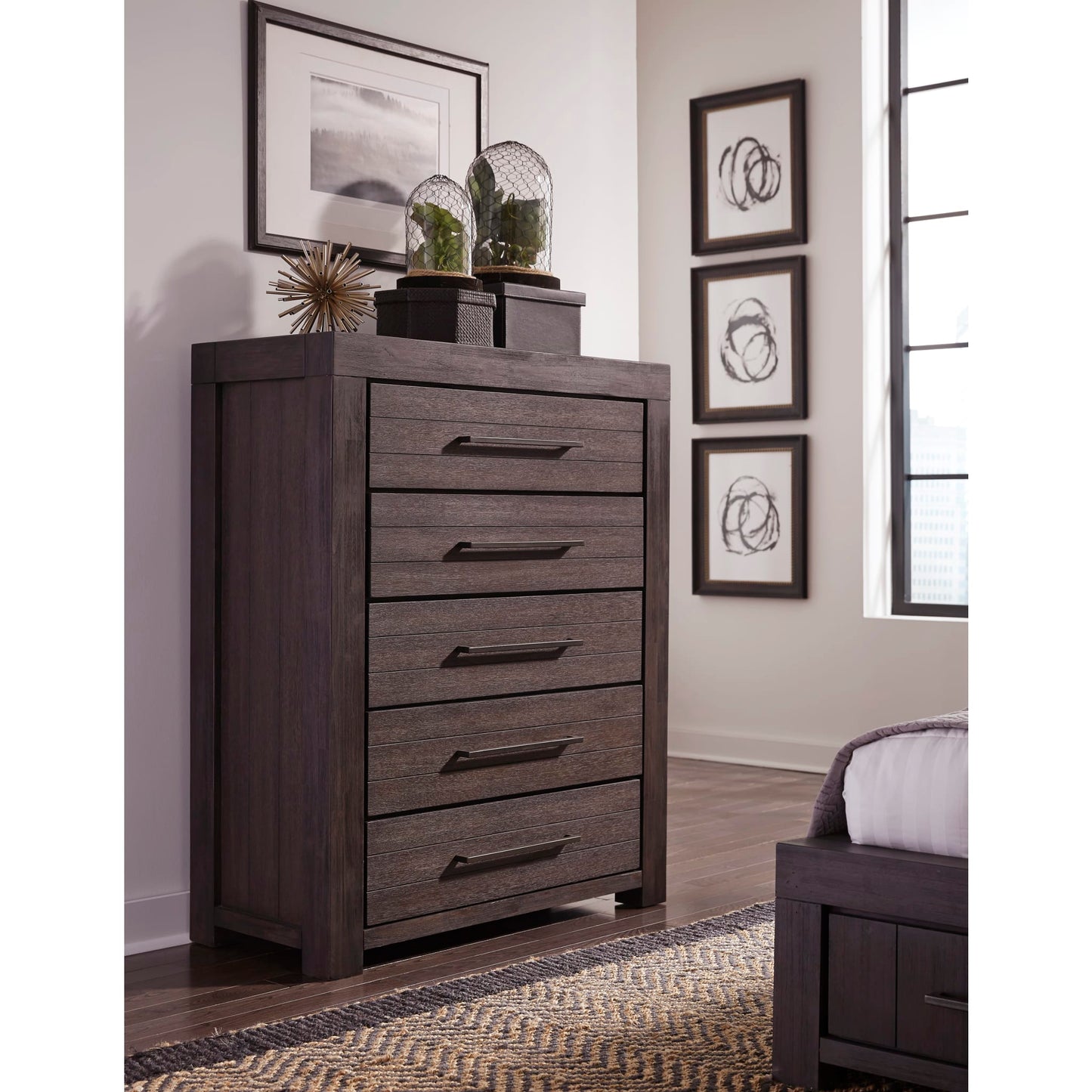 Modus Modus Modus Heath Five Drawer Chest in Basalt Grey
