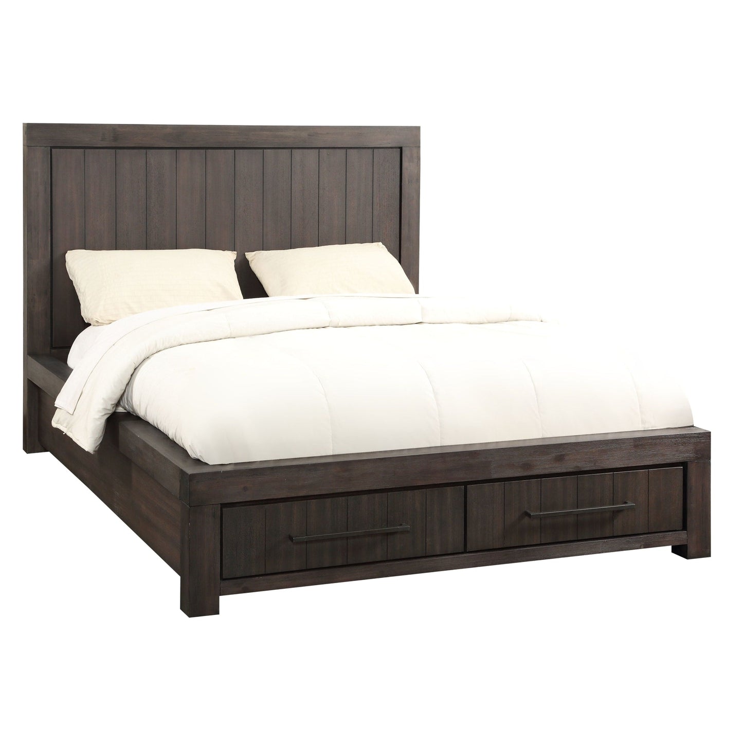 Modus Heath Two Drawer Wood Storage Bed in Basalt Grey