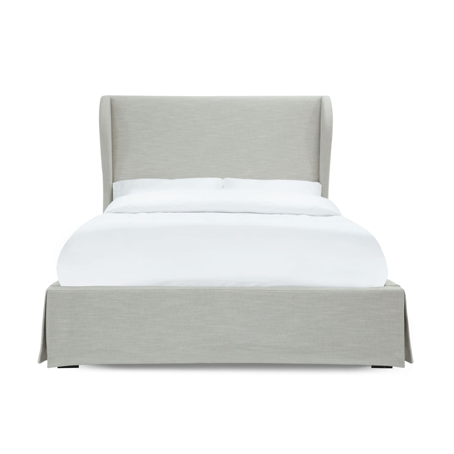 Modus Hera Upholstered Skirted Panel Bed in Oatmeal
