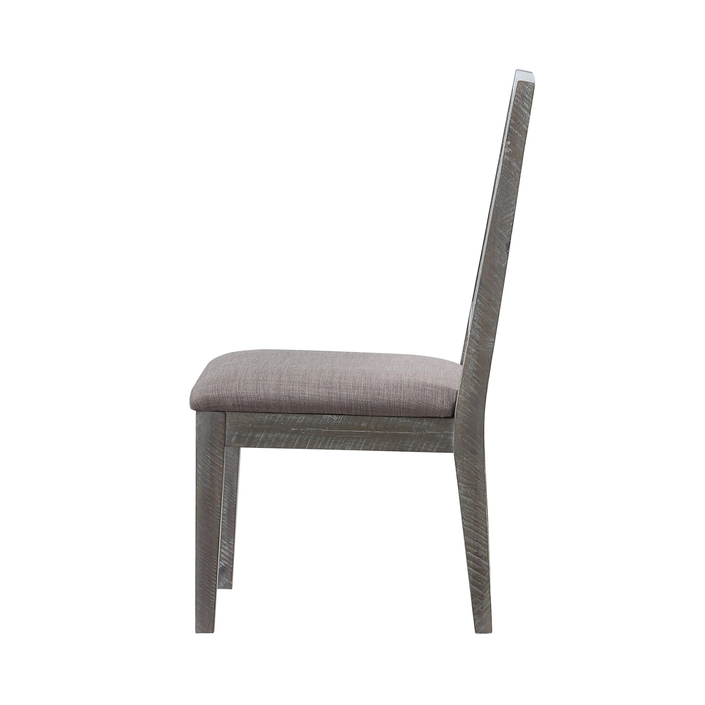 Modus Herringbone Solid Wood Upholstered Dining Chair in Rustic Latte