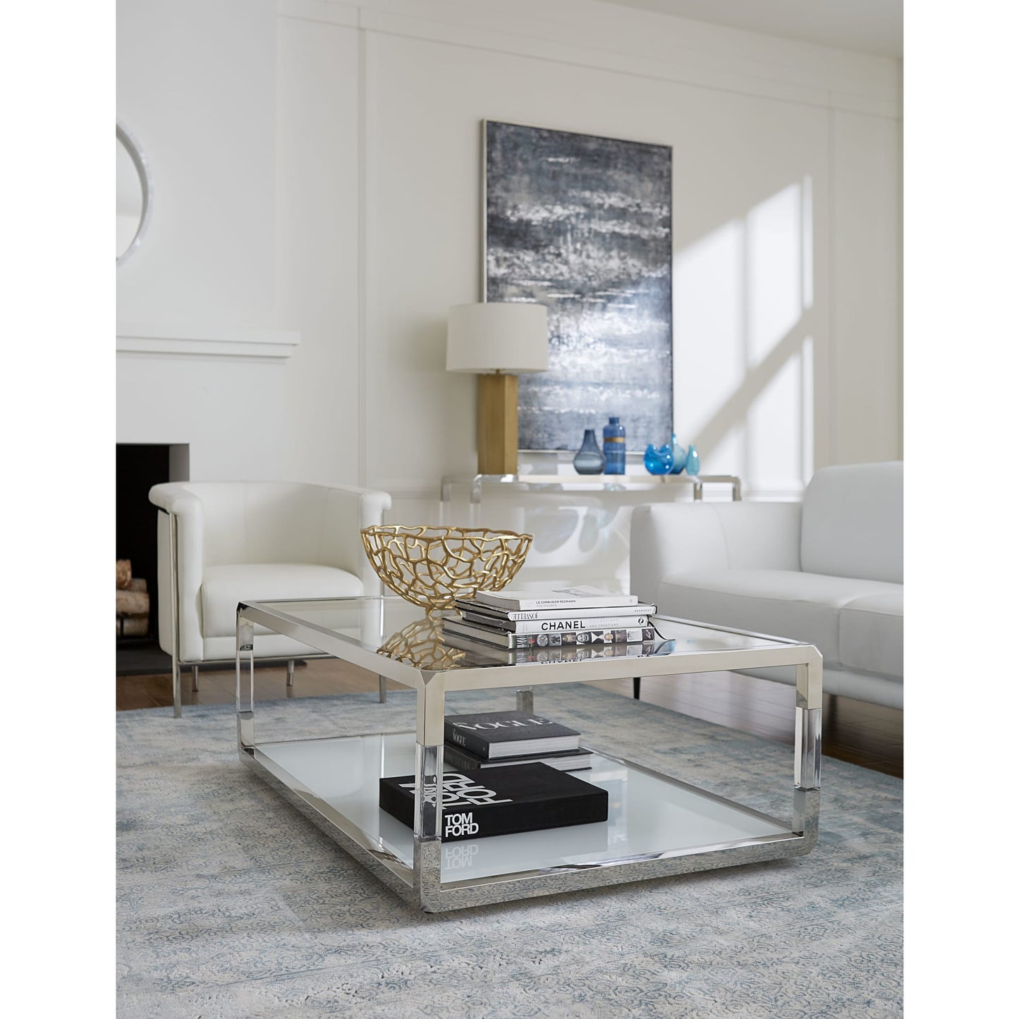 Modus Modus Jasper Coffee Table in Acrylic White Glass PSS