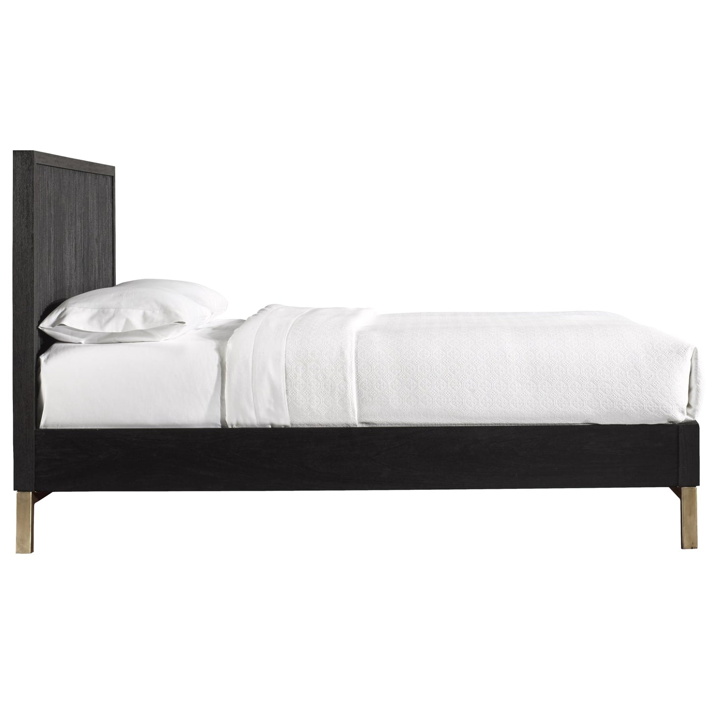 Modus Kentfield Solid Wood Platform Bed in Black Drifted Oak