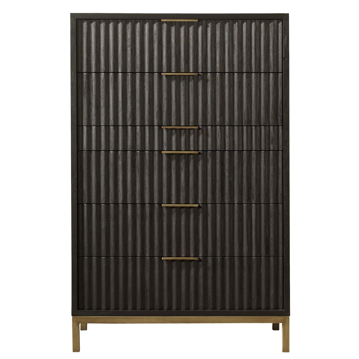 Modus Modus Modus Kentfield Solid Wood Six Drawer Chest in Black Drifted Oak