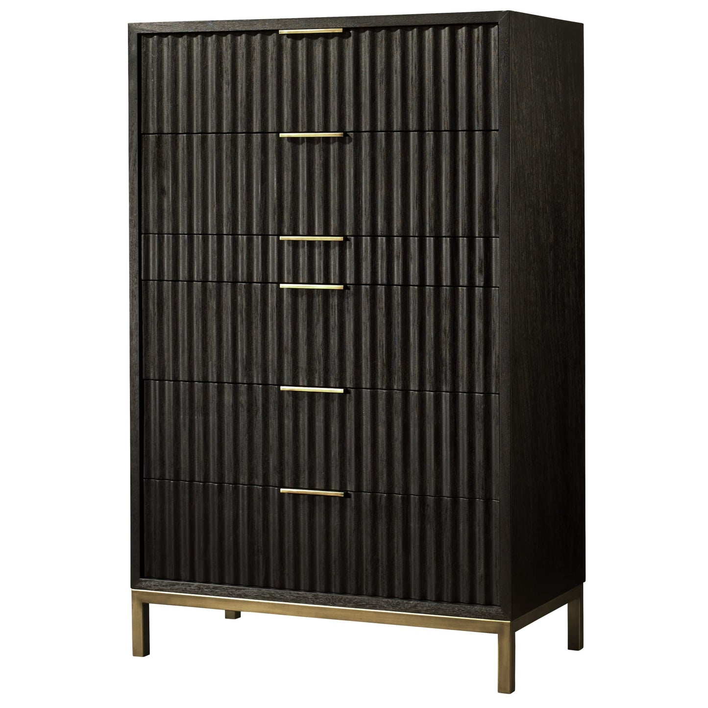 Modus Modus Modus Kentfield Solid Wood Six Drawer Chest in Black Drifted Oak