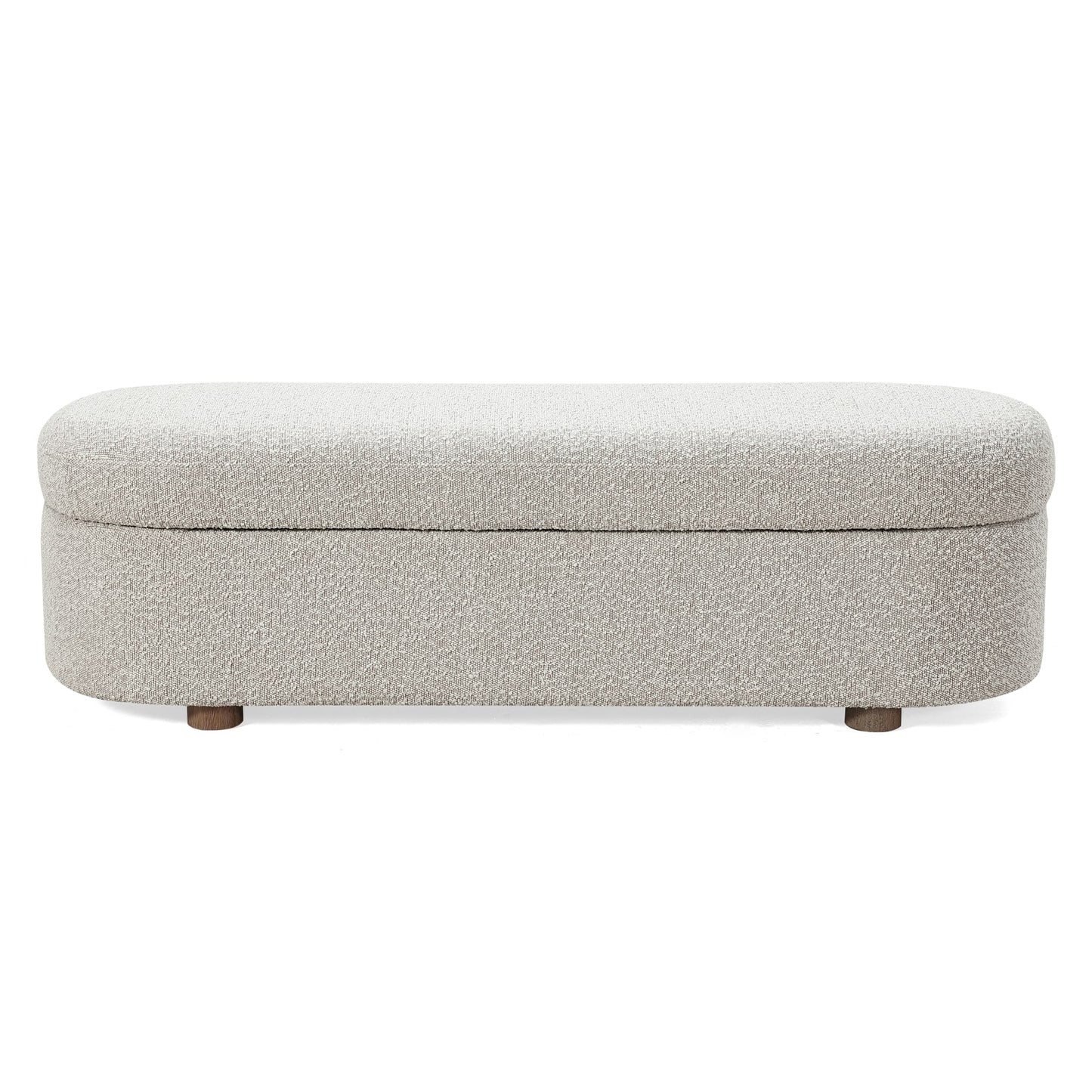 Modus Kiki Upholstered Hinged Storage Bench in Cotton Ball Boucle
